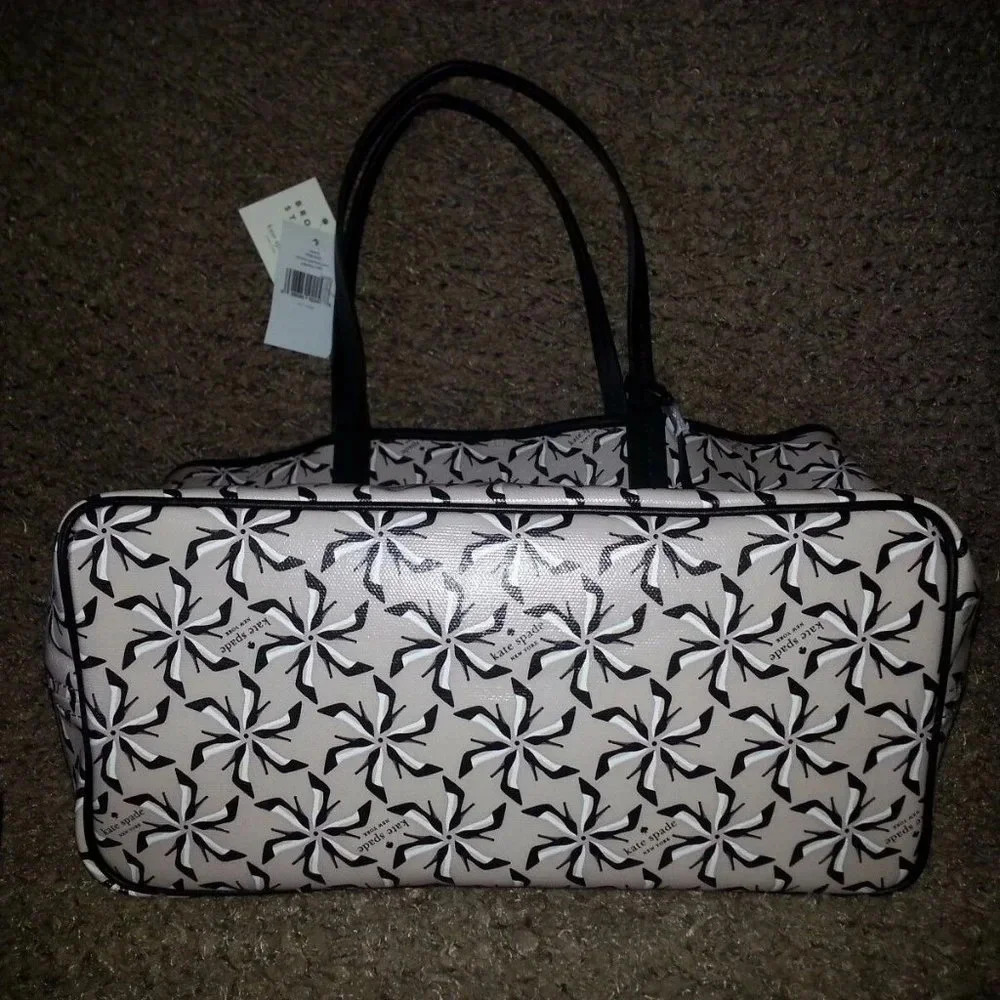 KATE SPADE-NEW YORK-Bloome Pinwheel Court-Tanner Tote-Crisp Linen-NWT - Picture 5 of 8